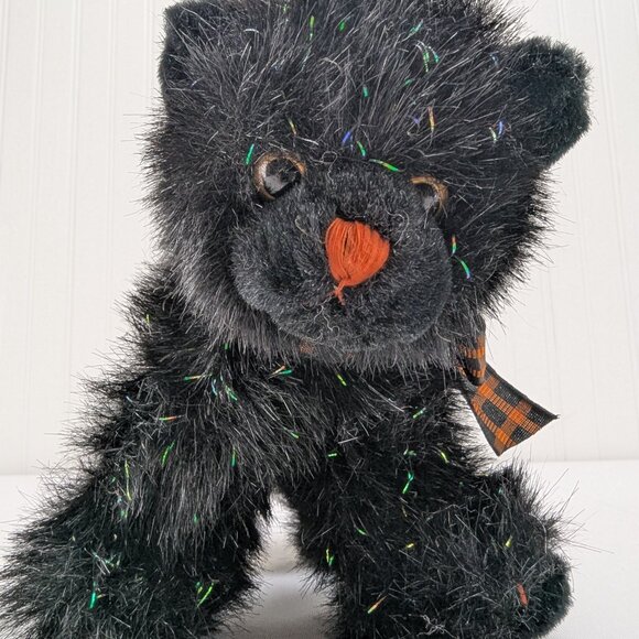 Russ Berrie Screech Black Cat Plush 6" Sparkly Stuffed Animal 100589 Halloween - Picture 3 of 10